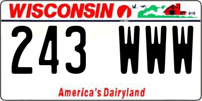 WI license plate 243WWW