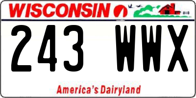 WI license plate 243WWX