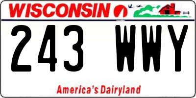 WI license plate 243WWY