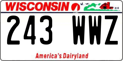 WI license plate 243WWZ