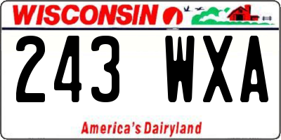 WI license plate 243WXA