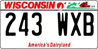 WI license plate 243WXB