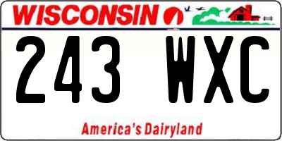 WI license plate 243WXC