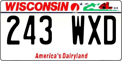 WI license plate 243WXD