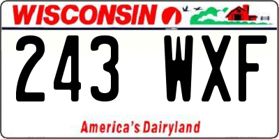 WI license plate 243WXF