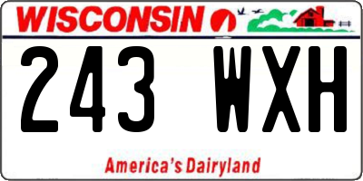 WI license plate 243WXH