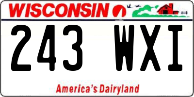 WI license plate 243WXI