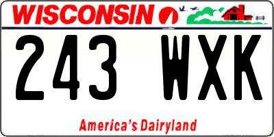WI license plate 243WXK