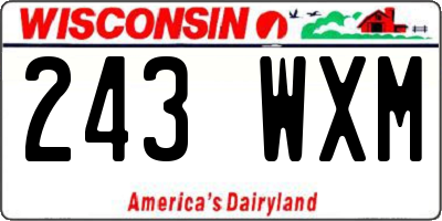 WI license plate 243WXM