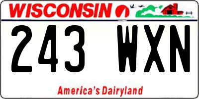 WI license plate 243WXN