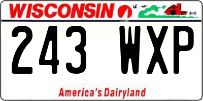 WI license plate 243WXP