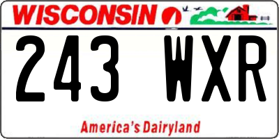 WI license plate 243WXR