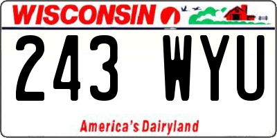 WI license plate 243WYU