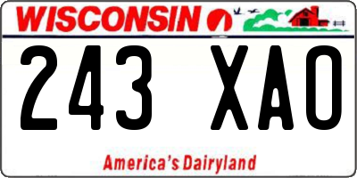 WI license plate 243XAO