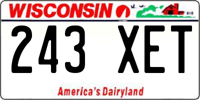 WI license plate 243XET