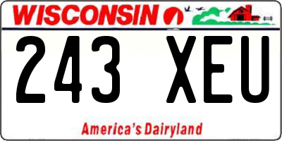 WI license plate 243XEU