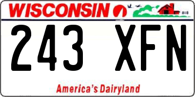 WI license plate 243XFN