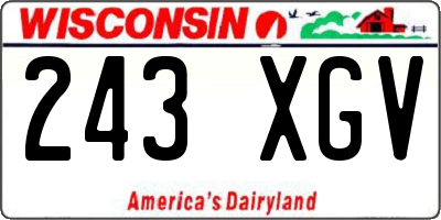 WI license plate 243XGV