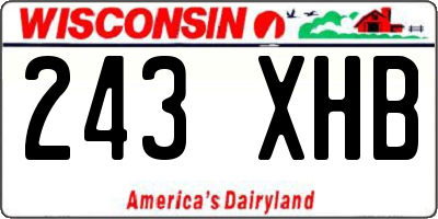 WI license plate 243XHB