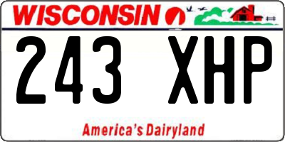 WI license plate 243XHP