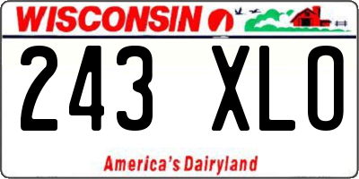 WI license plate 243XLO