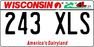 WI license plate 243XLS