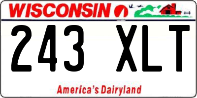 WI license plate 243XLT