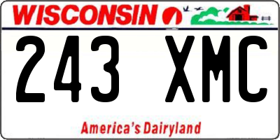 WI license plate 243XMC