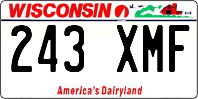 WI license plate 243XMF