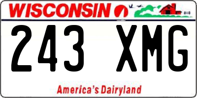 WI license plate 243XMG