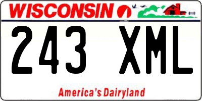 WI license plate 243XML