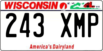 WI license plate 243XMP