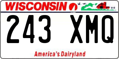 WI license plate 243XMQ