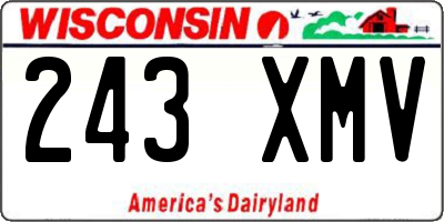 WI license plate 243XMV