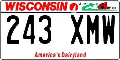 WI license plate 243XMW