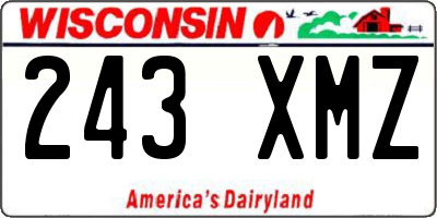 WI license plate 243XMZ