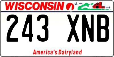 WI license plate 243XNB