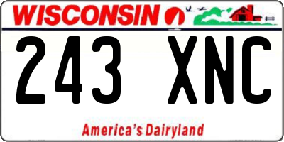 WI license plate 243XNC