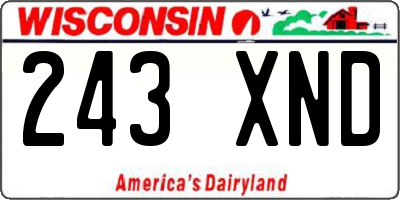 WI license plate 243XND