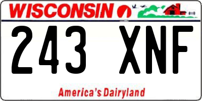 WI license plate 243XNF
