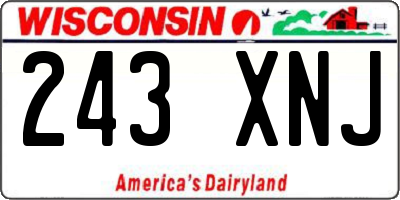 WI license plate 243XNJ