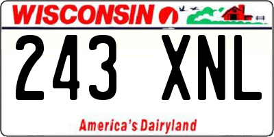 WI license plate 243XNL