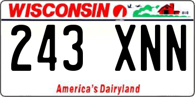 WI license plate 243XNN