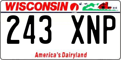WI license plate 243XNP