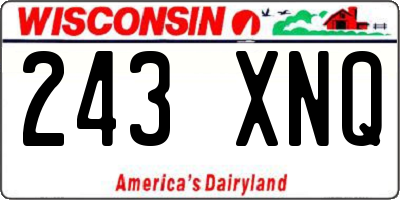 WI license plate 243XNQ