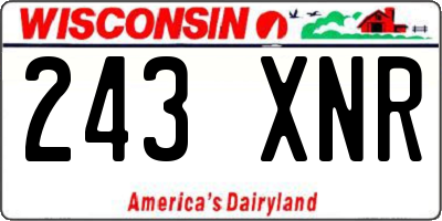 WI license plate 243XNR