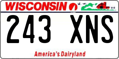 WI license plate 243XNS