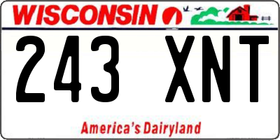 WI license plate 243XNT