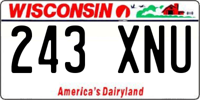 WI license plate 243XNU