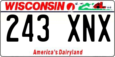 WI license plate 243XNX